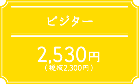 ビジター ￥2,530円(税抜2,300円)